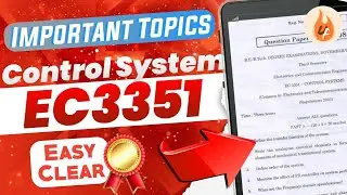 Control System EC3351 Important Questions 2024 | Study Plan |Regulation 2021 Anna University #EC3351