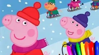 Peppa Pig Coloring Book Pages in Christmas Outfit Fun Art Activities for kids
