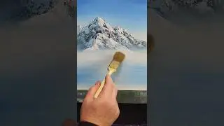 Боб Росс рисует горами☺️ Удивительный урок по мастихину #bobross #shortsart