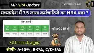 मध्यप्रदेश सरकार ने बढ़ाया सरकारी कर्मचारियों का गृह भाड़ा | New HRA Rules 2025 | MP Govt Employees
