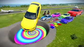 БОЛЬШИЕ И МАЛЕНЬКИЕ МАШИНЫ против ГИГАНТСКОЙ ЯМЫ #211 - BeamNG.drive Ninja BeamNG !