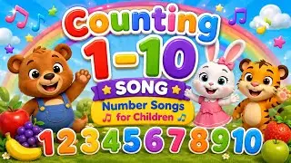 Numbers 1&ndash;10 for Kids | Count Fruits & Animals with Leo, Nina & Cub