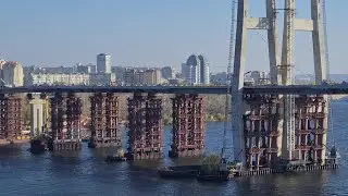 ВАНТОВЫЙ МОСТ Запорожье 31 октября 2021 года. Onur Group Ukraine. Первый вант
