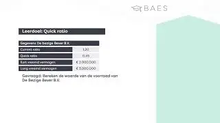BAES Education - Financiering - Quick ratio - EindBAES