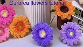 Gerbera flowers tutorial in chenille stem pipe cleaner  handcraft easy diy flower gift ideas
