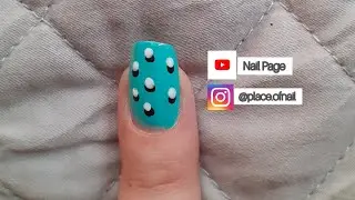 Dotted Nail art⚫⚪💙. Pretty Nail art💅🏻. Easy Nail Art