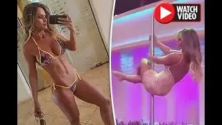 Model suffers embarrassing wardrobe malfunction while pole-dancing on live dating show
