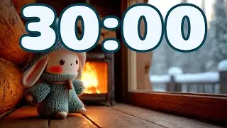 30-Minute Timer ❄️✨ Noki in the Snow &ndash; Cute Winter Ambience for Focus & Calm