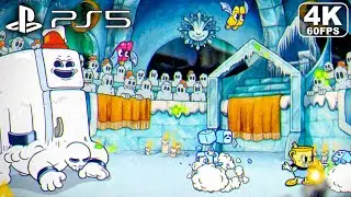CUPHEAD DLC Mortimer Freeze Boss Fight - Cuphead The Delicious Last Course (4K 60FPS)