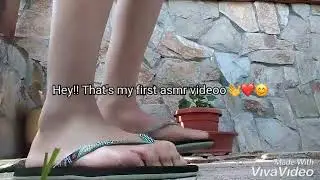 Crushing asmr/ apple, rock, leave and wet sponge