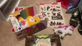 walmart haul of care bear, my little pony and pokemon cards