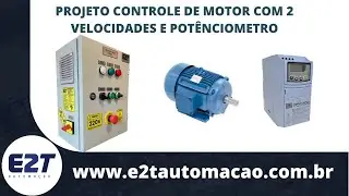 Controle motor trifásico com 2 velocidades | potenciômetro, pedal e botão | Função JOG