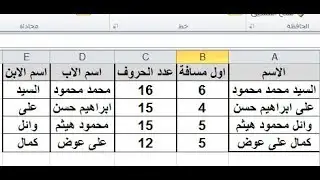 استخراج اسم الاب او الابن من اسم فى خلية واحدة اكسيل FIND  RIGHT LEFT