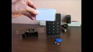 Control Acceso RFID. Casa u oficinas. Teclado num&eacute;rico y tags RFID 125 Khz. Activaci&oacute;n  Contrachapa.