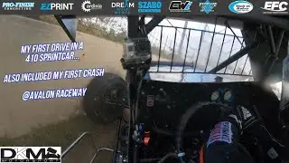 First drive in a 410 Sprintcar for DKM Motorsport @Avalon Raceway and my first crash :(