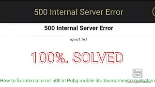 PUBG lite|PMLC| How to fix tournament registration internal server error 500 solved 100%