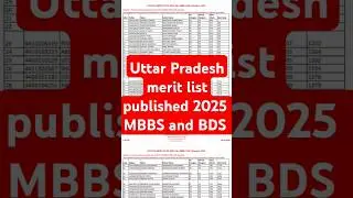NEET UG 2025 uttar pradesh merit list published #latesupdates #neet #mbbsbds #exam #new
