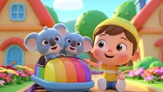 Tiny Koalas Ride a Rainbow Roller Coaster | Funny and Fun Kids Nursery Rhyme Animation