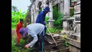 Cleaning up a villa that has been abandoned for 20 years.