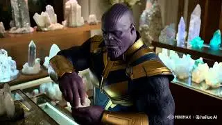 Thanos working at a crystal shop