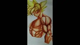 How to paint Goku with watercolour 