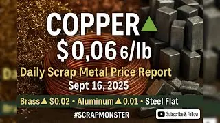 16 сентября 2025 г. Цены на металлолом | Медь ▲ $0,06/фунт | Ежедневный отчёт | #ScrapMonster