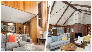 75 Wall Paneling Living Space With A Corner Fireplace Design Ideas You'll Love 🔴