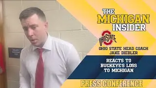 Ohio State basketball coach Jake Diebler reacts to the Buckeyes' loss to Michigan