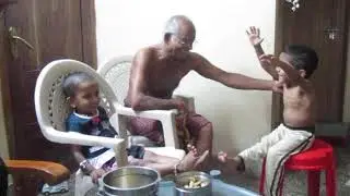 Achu and Kuttu story telling session to Achachan #Fun time in Porkulam # Cutest kids