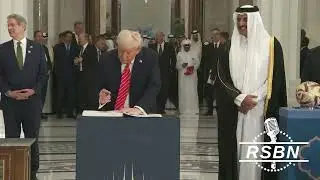 WATCH: President Trump Signs FIFA Ball and Patent For The Emir - 5/14/25