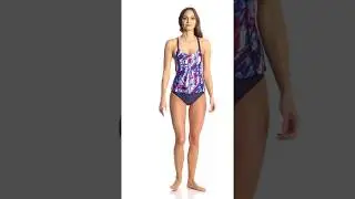 Adidas Women's Electric Palm Strappy Criss Cross Tankini | SwimOutlet.com