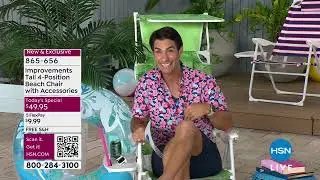 Improvements Tall 4Position Beach Chair with Accessories