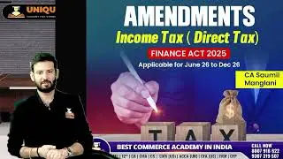 Income Tax Amendnments - 2026 - Quick Overview - CA inter|CS Executive|CMA InterI CA Saumil Manglani