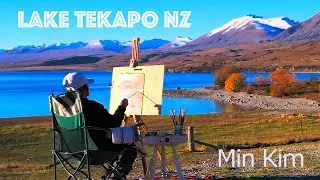Golden Hour at Lake Tekapo | Min Kim Plein Air Oil Painting