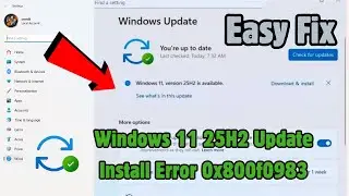 How to Fix Windows 11 25H2 Update Install Error 0x800f0983