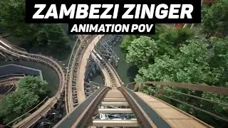 Zambezi Zinger - (Animation POV) NEW FOR 2023 WORLDS OF FUN GCI ROLLER COASTER