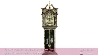 Georgian Style Japanned Tall Case Clock at Michaan's Auctions