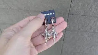Sterling Silver Gothic Dragon Claw Earrings