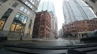 Driving Through Boston in the Rain and Fog