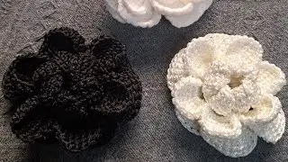 Crochet Brooch/Flower Brooch Camellia pin/Blossom jacket diy pin/ móc hoa trà#camellia #diybrooch