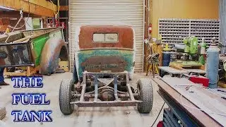 wrapping up the bed: strapping down the fuel tank (part 24) 1947 FORD pickup build