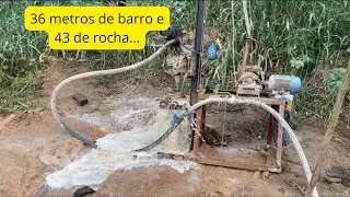 43 metros de rocha// rocha muito fraturado… #pocoartesiano #centraldospoços #agua #youtube