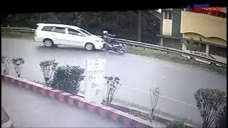 Innova strikes bike from behind, driver beaten black and blue