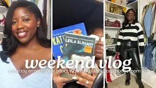 Vlog| saturday errands + new books + wash day + chaotic mom life