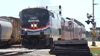 Amtrak Veterans unit plus another Amtrak Heritage 145 leads a private excursion in Galesburg, IL May