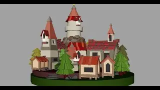 Low Poly Village in Maya | Stylized Environment 3D Modeling | 3D Baaz