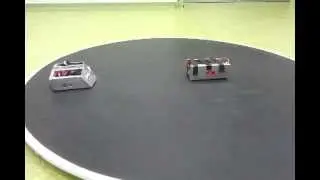 Autonomous Sumo Bot Pneumatic Flipper in Arena Test
