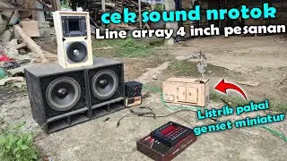 Check the sound of your 4-inch line array before shipping. Powered by a Balapz miniature generator.