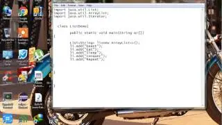 java List collection Program in notepad - ArrayList