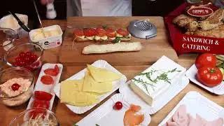 Seppls Backkunst Catering Sandwich Ideen Brotzeit M&uuml;nchen Mozzarella Pesto Tomate Rucola
